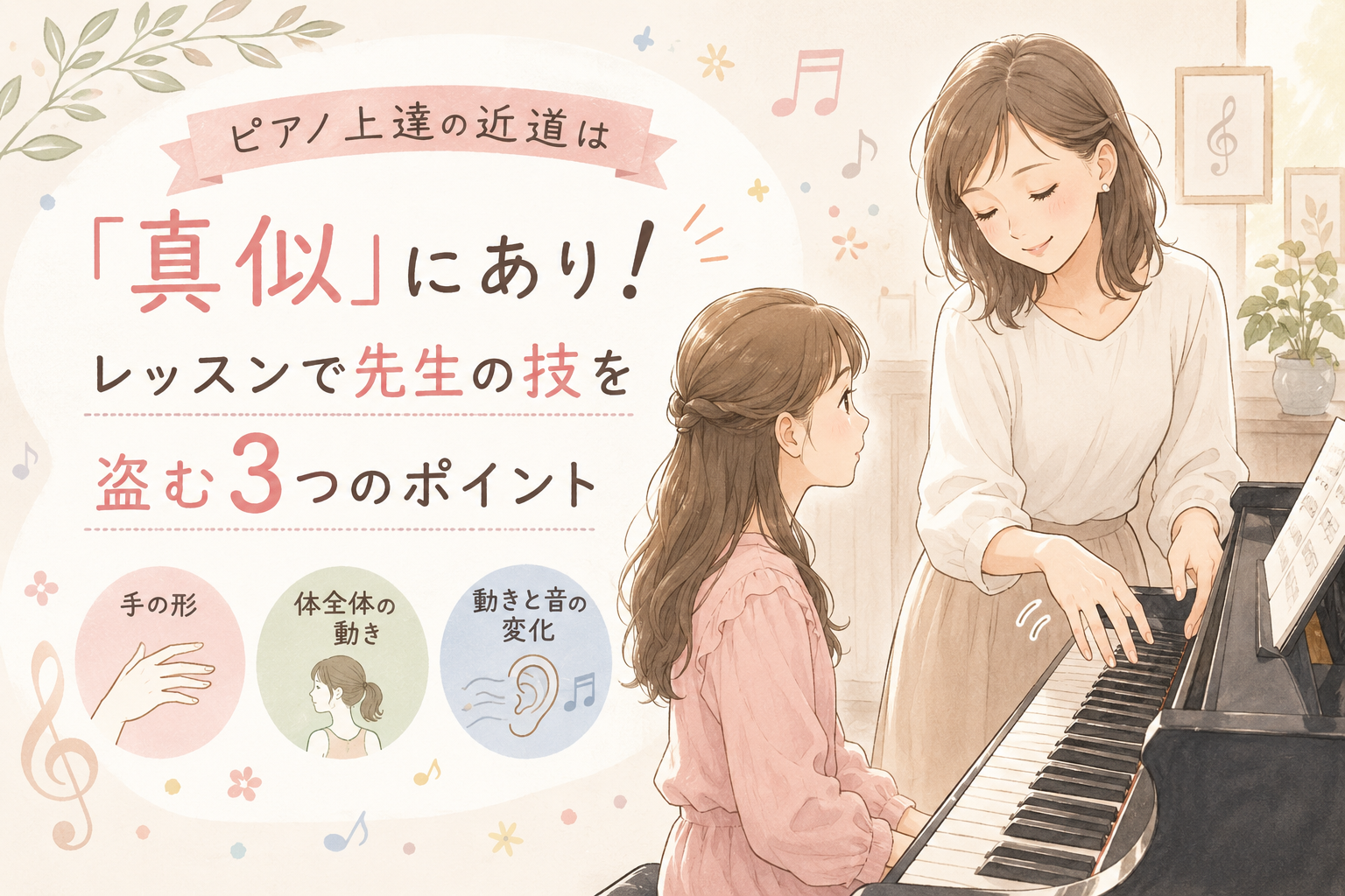♯234 ピアノ上達の近道は「真似」にあり!レッスンで先生の技を盗む3つのポイント