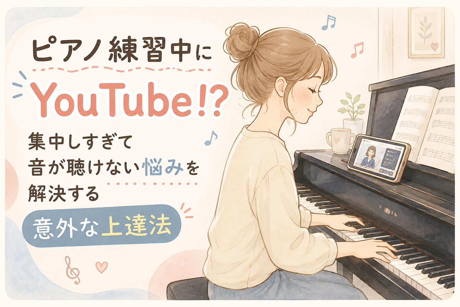 ♯236 ピアノ練習中にYouTube!? 集中しすぎて音が聴けない悩みを解決する意外な上達法