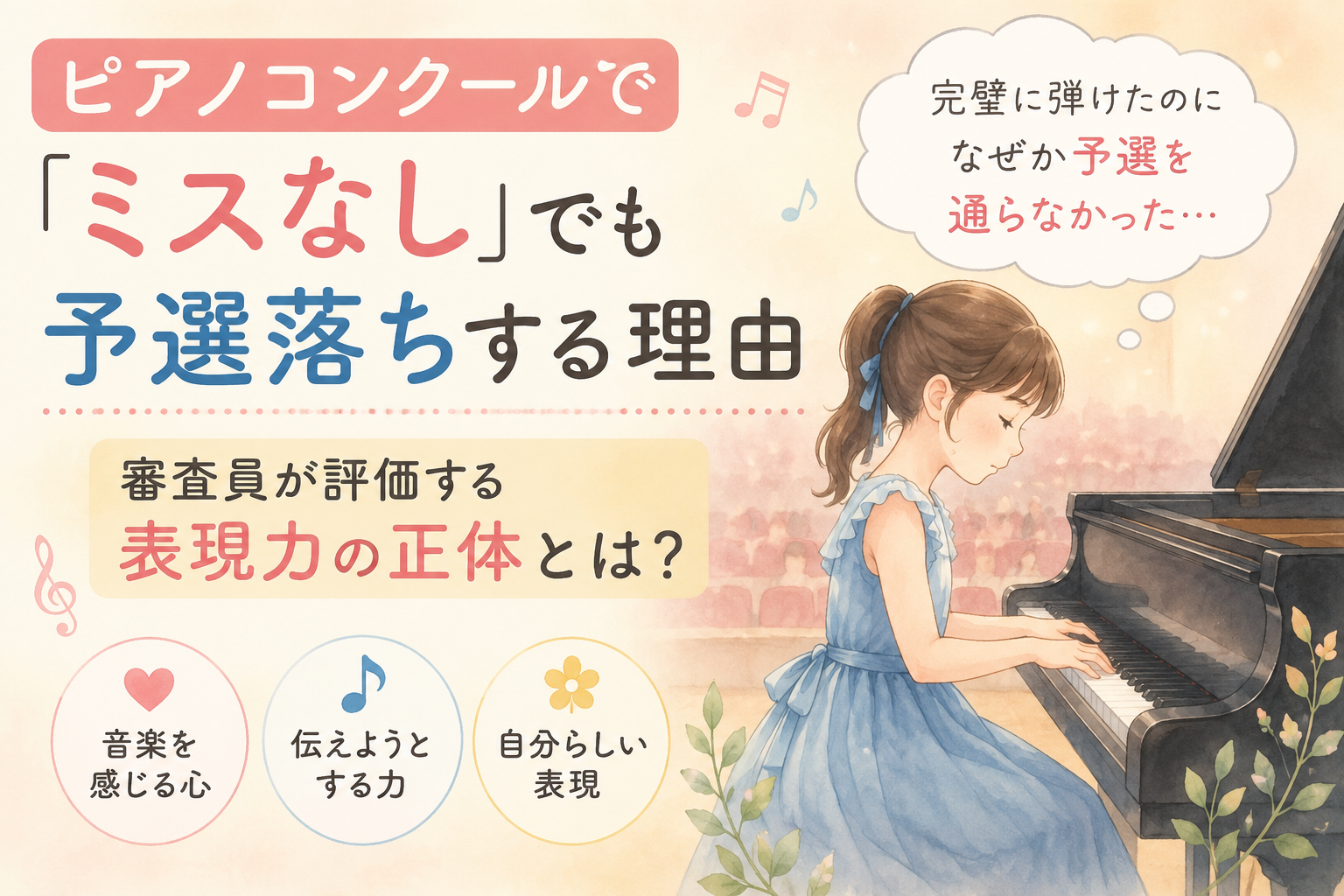 ♯231　ピアノコンクールで「ミスなし」でも予選落ちする理由。審査員が評価する表現力の正体とは？