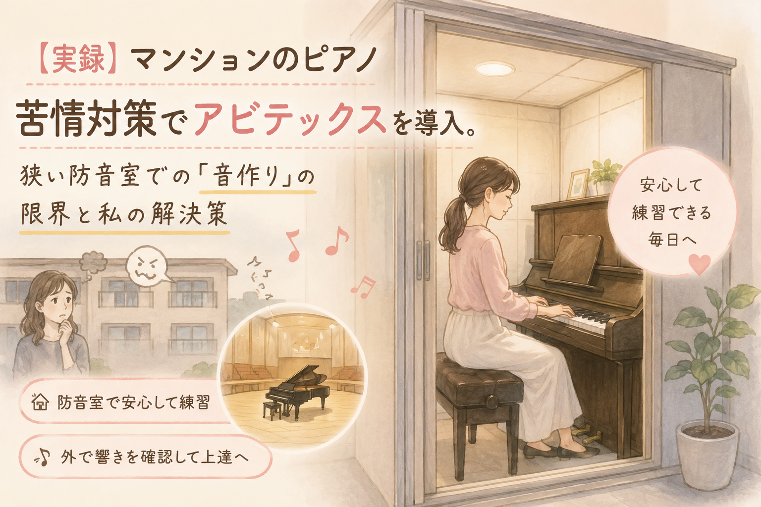 ♯232　【実録】マンションのピアノ苦情対策でアビテックスを導入。狭い防音室での「音作り」の限界と私の解決策