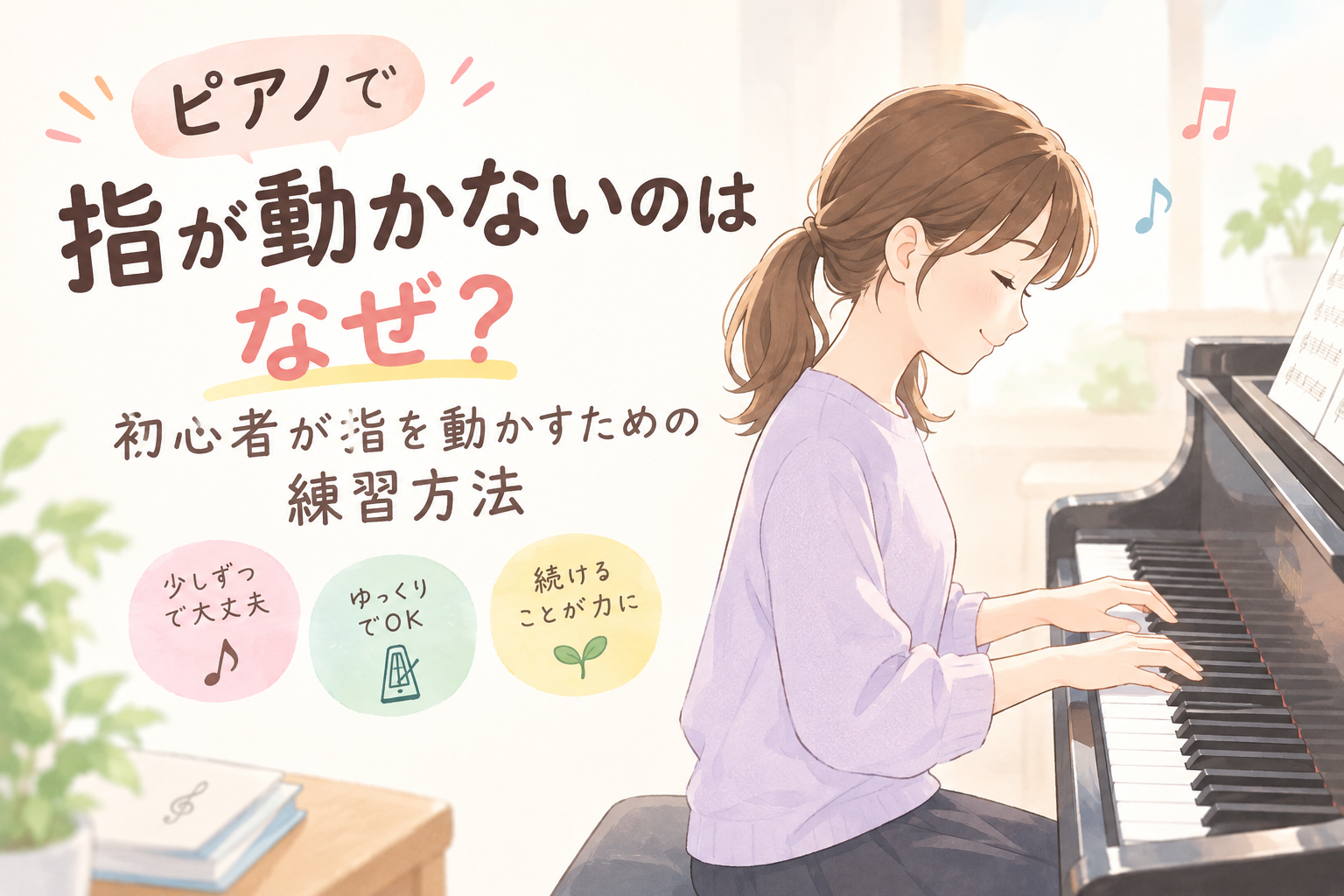 ♯239　ピアノで指が動かないのはなぜ？初心者が指を動かすための練習方法