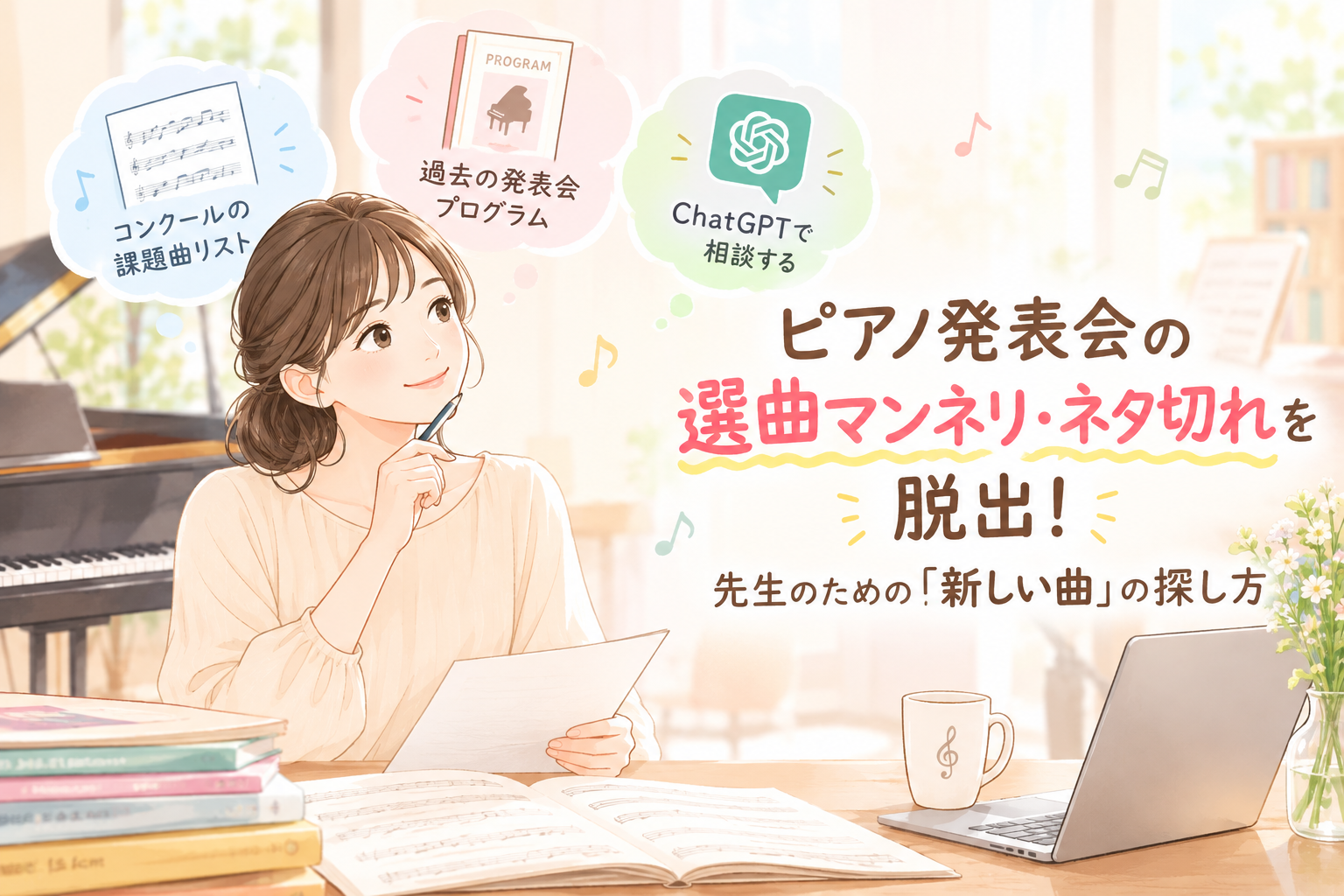 ♯249　ピアノ発表会の選曲マンネリ・ネタ切れを脱出！先生のための「新しい曲」の探し方